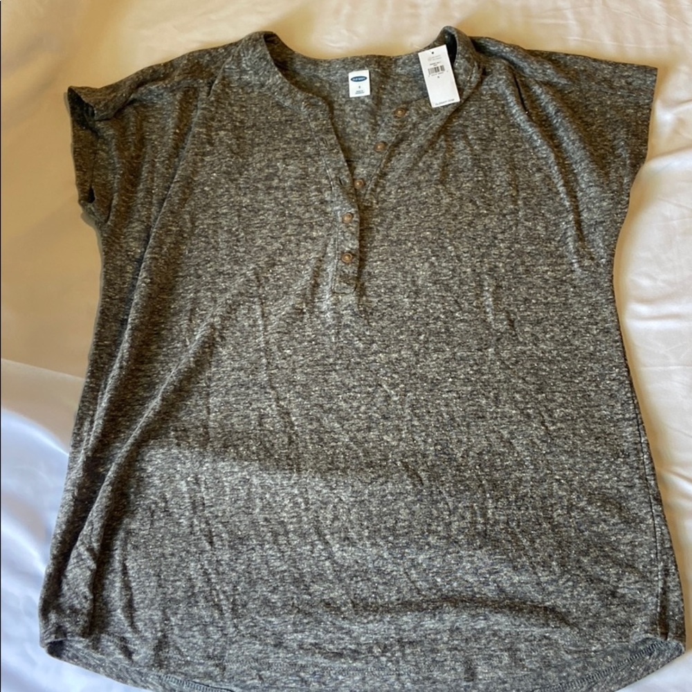 Brand new old navy button down grey jersey tee
